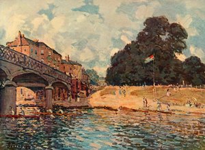 Brug bij Hampton Court, 1874, 1937 door Alfred Sisley