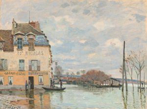 Overstroming in Port-Marly door Alfred Sisley