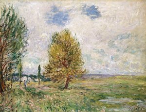 La Plaine de Veneux-Nadon door Alfred Sisley