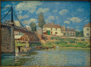 De brug van Villeneuve-La-Garenne door Alfred Sisley