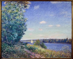 Het waterpad bij Sahurs. Schilderij door Alfred Sisley (1839-1899) 1894 Rouen, Musée des Beaux Arts