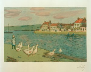 De ganzen door Alfred Sisley