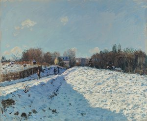 Louveciennes in de sneeuw door Alfred Sisley