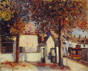 Moret-sur-Loing (Rue de Fosses) door Alfred Sisley