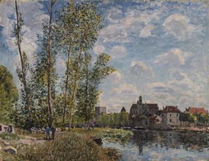 Moret, Uitzicht op de Loing, Middag in Mei door Alfred Sisley