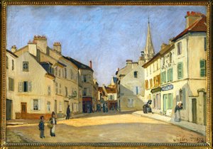 Rue de la Chaussee in Argenteuil door Alfred Sisley