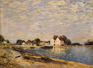 Saint-Mammes, aan de oevers van de Loing door Alfred Sisley