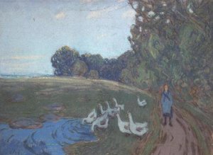 Het Gansmeisje, ca. 1895 door Alfred Sisley