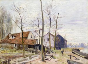 De molens van Moret, bij zonsopgang; Les Moulins de Moret, au Lever du Soleil, 1889 door Alfred Sisley