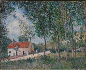 De weg van Moret naar Saint-Mammès door Alfred Sisley