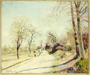 De weg van Veneux naar Moret op een lentedag, 1886
