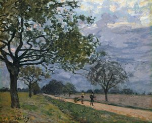 De weg van Versailles naar Louveciennes, waarschijnlijk 1879 door Alfred Sisley