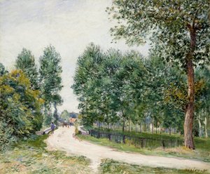 Het pad van Saint-Mammes, ochtend, 1890 door Alfred Sisley