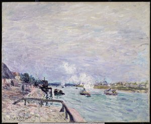 De Seine bij Grenelle, nat weer, 1878