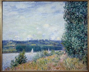 De Seine bij Bouille, storm (schilderij door Alfred Sisley)