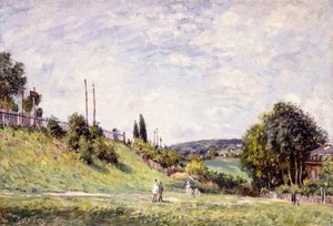De helling bij de spoorweg in Sèvres door Alfred Sisley