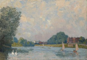 De Theems bij Hampton Court, 1874 door Alfred Sisley
