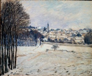 De sneeuw in Marly door Alfred Sisley