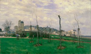 Uitzicht op Montmartre vanaf de Cité des Fleurs door Alfred Sisley