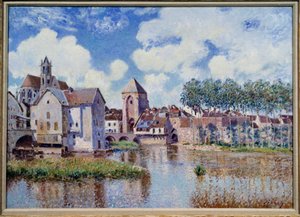 Uitzicht op Moret aan de Loing