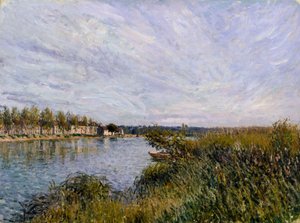 Uitzicht op Saint-Mammès door Alfred Sisley
