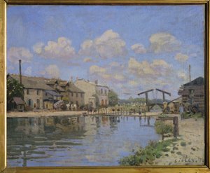 Gezicht op het Canal St. Martin, Parijs ... (olieverf op doek) door Alfred Sisley