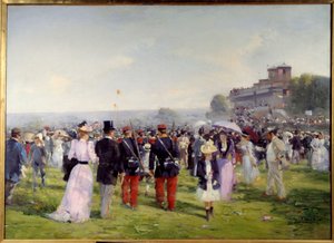 Einde van races in Auteuil (1893) door Alfred Smith