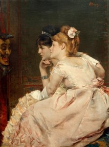 A. Stevens, Het Japanse masker door Alfred Emile Stevens
