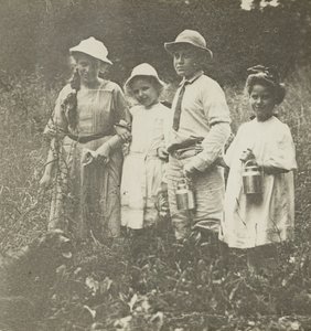 Untitled Flora, Elizabeth, Howard & Kitty in Lake George veld, 190305 door Alfred Stieglitz