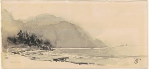 Boot op het strand door Alfred Thompson Bricher