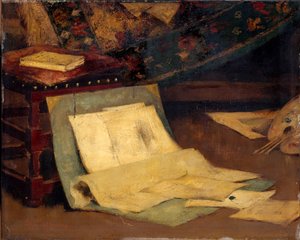 Hoek van het atelier van de kunstenaar, 1849-1924 door Alfred Verhaeren