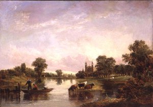 Uitzicht op Eton College vanaf de Theems