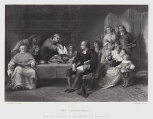 De controverse (gravure) door Alfred W. (after) Elmore