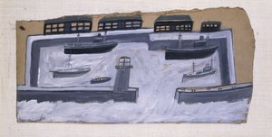 Huizen en schepen door Alfred Wallis