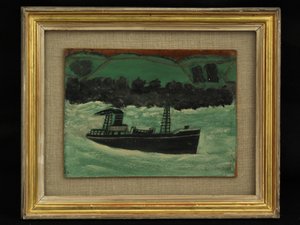 Trawler voor de Kust van Cornwall, c.1928 door Alfred Wallis