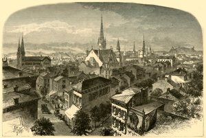 Cincinnati, uitzicht vanaf het Carlisle Hotel, 1874 door Alfred Rudolph Waud