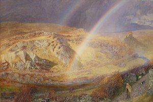 Een novemberregenboog, Dolwyddelan Valley, 11 november 1866, 13:00 uur door Alfred William Hunt
