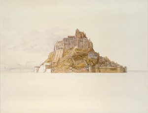 Mont St Michel vanaf de Zanden door Alfred William Hunt