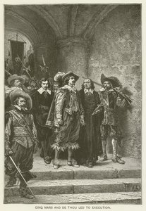 Cinq Mars en De Thou naar de executie geleid door Alfred de Vigny
