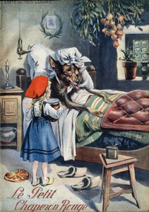 Roodkapje. Volksverhaal. Illustratie van Vaccari en Carrey in 