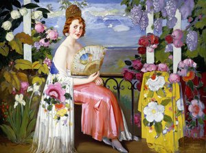 Mariquita en Bloemen door Alfredo Ramos Martinez