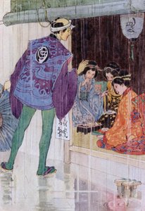 Illustratie voor Het Verhaal van De Mikado (kleur litho) door Alice Bolingbroke (after) Woodward