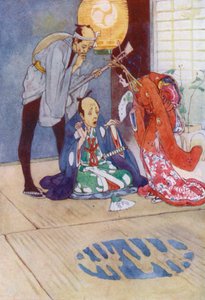 Illustratie voor Het Verhaal van De Mikado (kleur litho) door Alice Bolingbroke (after) Woodward
