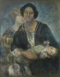 Italiaanse vrouw met kind door Alice Pike Barney