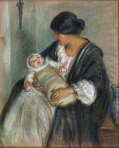 Moeder en huilende baby door Alice Pike Barney