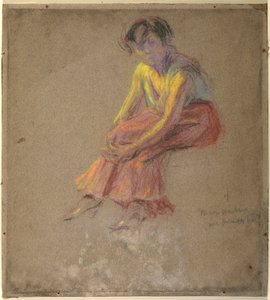 Zittende vrouw