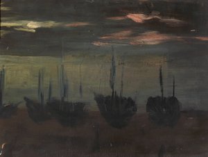 Schepen in Maanlicht