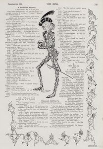 Eigenaardige portretten: Hamlet gemaakt van bellen (gravure)