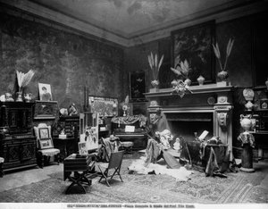 Atelier van de schilder Tito Conti in Florence, op Piazza Donatello door Fratelli Alinari