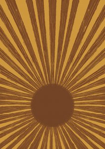 Retro Golden Sunburst door Aliya Putrus
